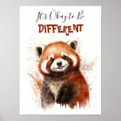 Cute Waterverf Red panda Nursery Motivation Poster (Voorkant)