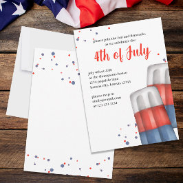 Cute Waterverf Red White Blue 4 juli Kaart