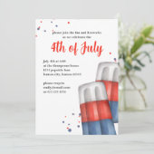 Cute Waterverf Red White Blue 4 juli Kaart (Staand voorkant)