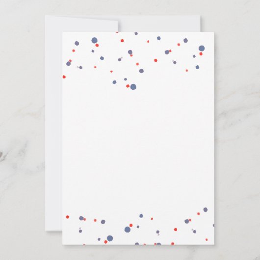 Cute Waterverf Red White Blue 4 juli Kaart (Achterkant)