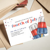 Cute Waterverf Red White Blue Popsial QR Code Briefkaart