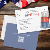 Cute Waterverf Red White Blue Popsial QR Code Kaart