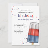 Cute Waterverf Red White Blue Summer Kaart (Voorkant)