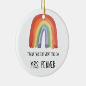 Cute waterverf regenboog bedankt voor je cadeau keramisch ornament (Rechts)