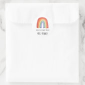 Cute waterverf regenboog bedankt voor je cadeau ronde sticker (Tas)