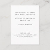 Cute Waterverf Retriever Pet Sitter Dog Walker Visitekaartje (Achterkant)