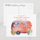 Cute Waterverf Retro  Glamper Briefkaart (Voorkant / Achterkant)