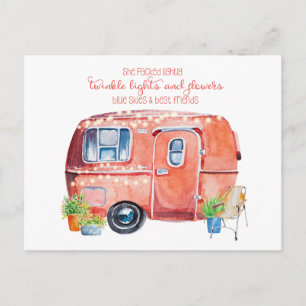 Cute Waterverf Retro  Glamper Briefkaart