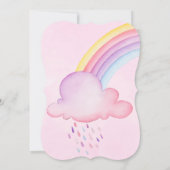 Cute Waterverf Rhino Unicorn Baby Girl Shower Kaart (Achterkant)