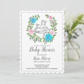 Cute Waterverf Rocking Horse Baby shower Kaart (Staand voorkant)