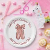 Cute Waterverf Roze ballet Shoes Custom Party Papieren Bordje (Feest)