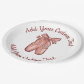 Cute Waterverf Roze ballet Shoes Custom Party Papieren Bordje (Gekanteld)