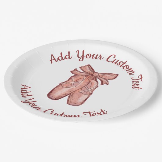 Cute Waterverf Roze ballet Shoes Custom Party Papieren Bordje (Gekanteld)