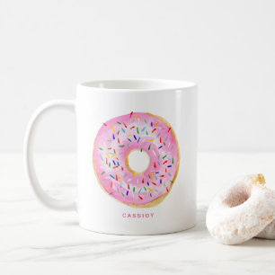 Cute Waterverf Roze Donut Sprinkles Gepersonalisee Koffiemok