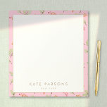 Cute Waterverf Roze Floral Pattern Blocnote<br><div class="desc">Flatorpatroon achtergrond.. Voor extra overeenkomende marketingmaterialen,  aangepast ontwerp of logo,  kunt u contact met mij opnemen op maurareed.designs@gmail.com en ik zal binnen 24 uur reageren. Voor verzending neemt de voorraad van de kaart en de prijsstelling direct contact op met Zazzle.</div>