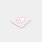 Cute Waterverf roze Ghost Name Post-it Notes (Schuin)