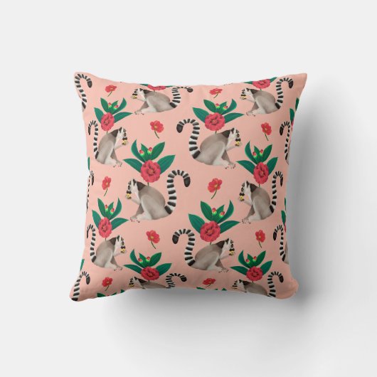 Cute Waterverf roze kalk Kussen (Achterkant)