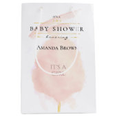 Cute Waterverf Roze katoenhoudend Snoep Baby showe Medium Cadeauzakje (Voorkant)