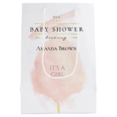 Cute Waterverf Roze katoenhoudend Snoep Baby showe Medium Cadeauzakje (Achterkant)