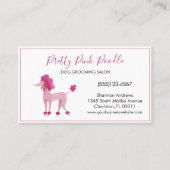 Cute Waterverf Roze Podle Dog Grooming Service Visitekaartje (Voorkant)