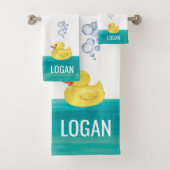 Cute Waterverf Rubber Duck Bathtub Bubble Bath Bad Handdoek (Insitu)