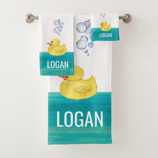 Cute Waterverf Rubber Duck Bathtub Bubble Bath Bad Handdoek (Insitu)