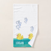 Cute Waterverf Rubber Duck Bathtub Bubble Bath Bad Handdoek (Handdoek)