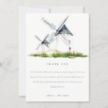 Cute Waterverf Rustic Boerderij Windmill Theme Wed