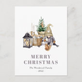 Cute Waterverf Rustic Gnome Holiday Briefkaart (Voorkant)