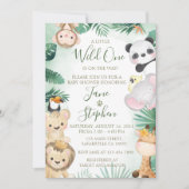 Cute Waterverf Safari Animals Baby shower Kaart (Voorkant)
