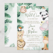 Cute Waterverf Safari Animals Baby shower Kaart (Voorkant / Achterkant)