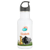 Cute Waterverf Safari Oerwouden Waterfles (Voorkant)