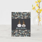 Cute Waterverf Scandi Gnomes Merry-kerstkaart Kaart (Gele Bloem)