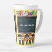 Cute Waterverf School Chalkboard Latte Mok (Rechterhoek)