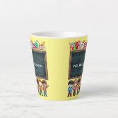 Cute Waterverf School Chalkboard Text Teacher Latte Mok (Voorkant)