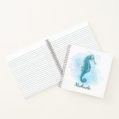 Cute Waterverf Seahorse Personalized Notitieboek (Binnen)