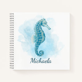 Cute Waterverf Seahorse Personalized Notitieboek