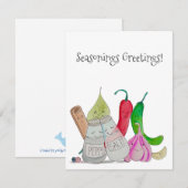 Cute Waterverf Seasons Greeting Note Card Notitiekaartje (Voorkant / Achterkant)