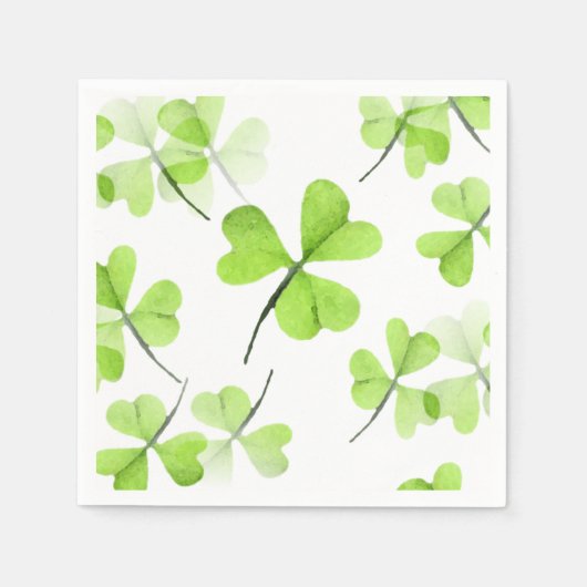 Cute Waterverf Shamrocks Pattern St Patrick's Day Servet (Voorkant)