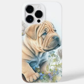 CUTE WATERVERF SHAR PEI PUPPY DOG Case-Mate iPhone CASE (Achterkant)