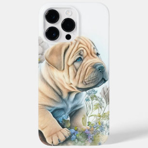 CUTE WATERVERF SHAR PEI PUPPY DOG Case-Mate iPhone 14 PRO MAX HOESJE