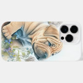 CUTE WATERVERF SHAR PEI PUPPY DOG Case-Mate iPhone CASE (Achterkant (horizontaal))