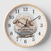 Cute Waterverf Sheep, Custom Wood Wall (Voorkant)