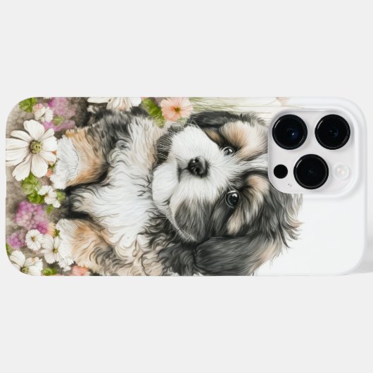 CUTE WATERVERF SHIH TZU PUPPY DOG Case-Mate iPhone CASE (Achterkant (horizontaal))