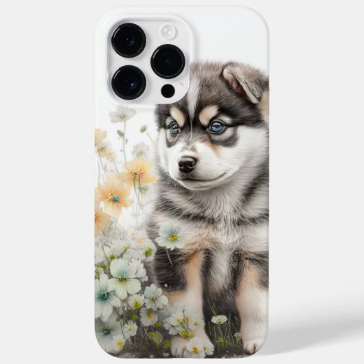 CUTE WATERVERF SIBERIAN HUSKY PUPPY DOG Case-Mate iPhone CASE (Achterkant)