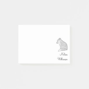 Cute Waterverf Silver Fox Post-it® Notes