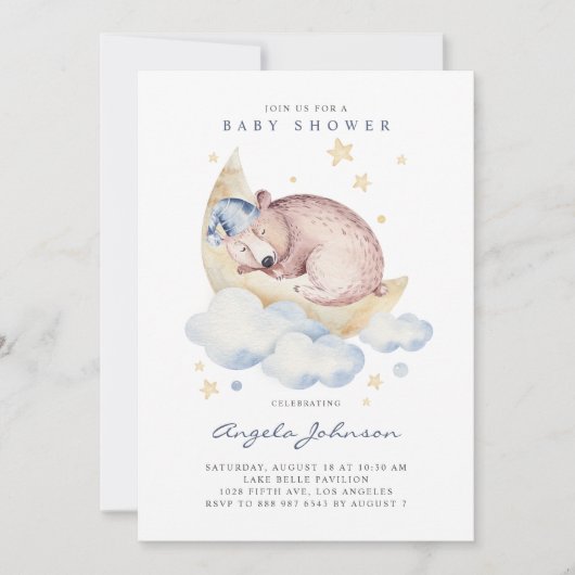 Cute Waterverf Slaapend Baby Baby shower Kaart (Voorkant)