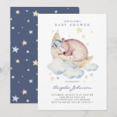 Cute Waterverf Slaapend Baby Baby shower Kaart (Voorkant / Achterkant)