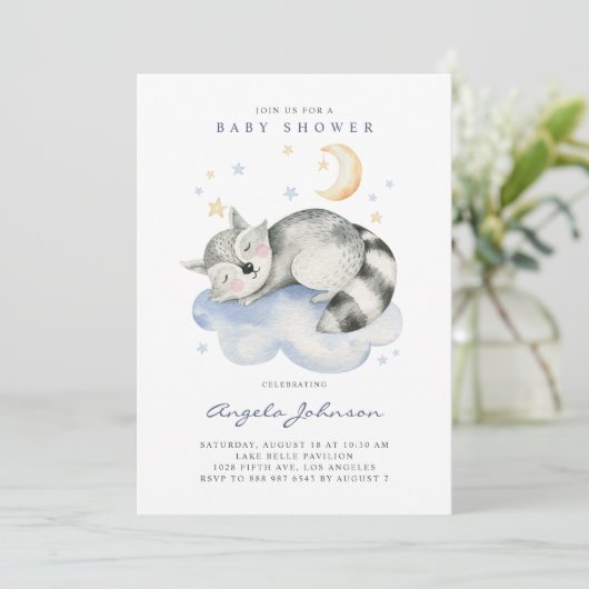 Cute Waterverf Slaapend Baby Baby shower Kaart (Staand voorkant)
