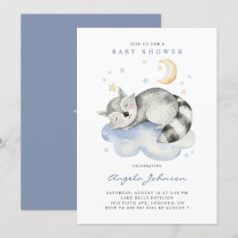 Cute Waterverf Slaapend Raccin Baby shower Kaart